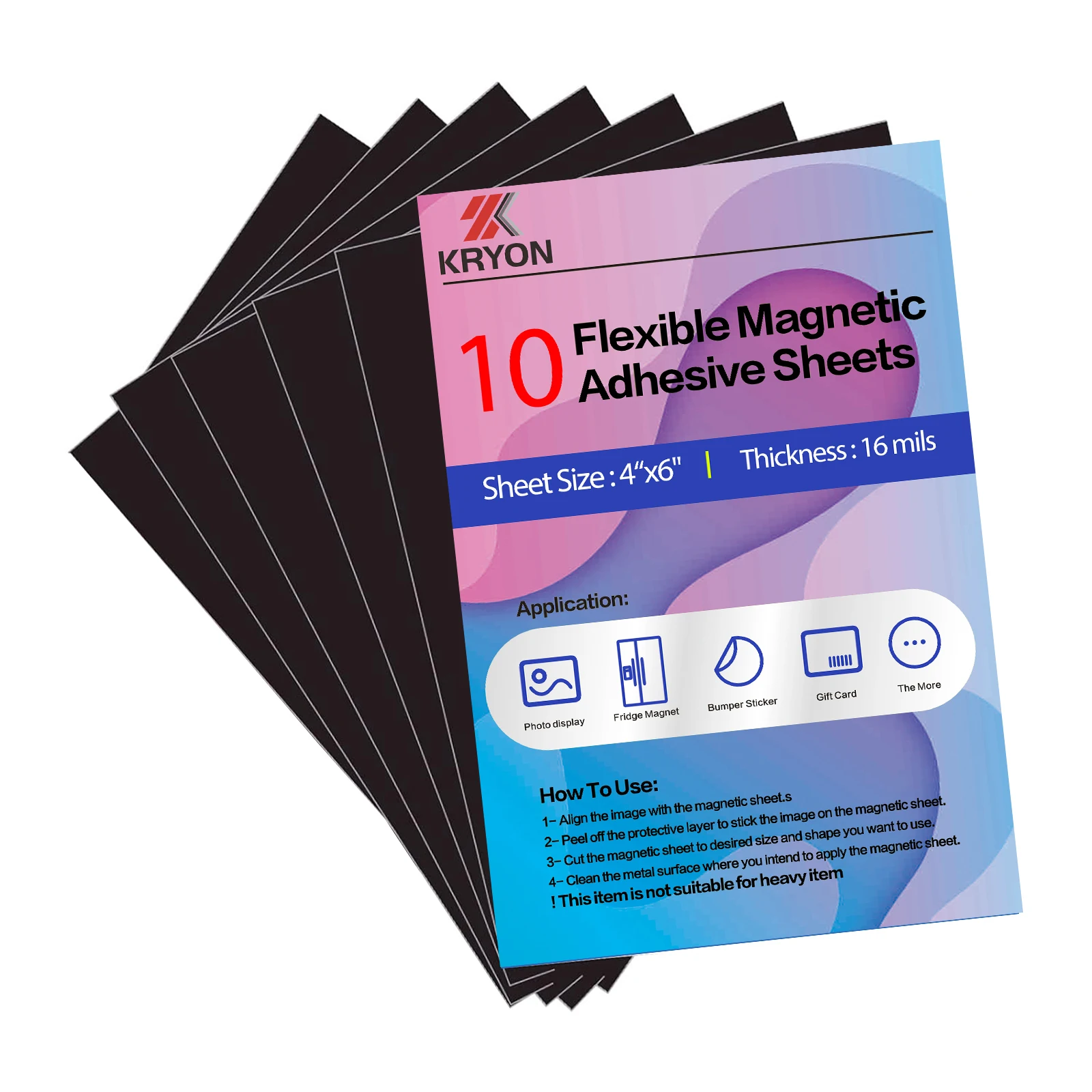 10 Uds. 16Mil 4x6 pulgadas papel magnético autoadhesivo hojas magnéticas adhesivas con respaldo adhesivo hojas magnéticas flexibles