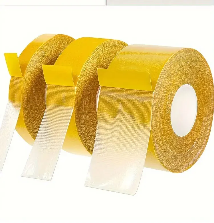 Superstarkes Filamentband, doppelseitiges Klebeband, robustes, durchscheinendes Netz, wasserdicht, spurlos, kraftvolles Gitter-Teppichband – Detail 8