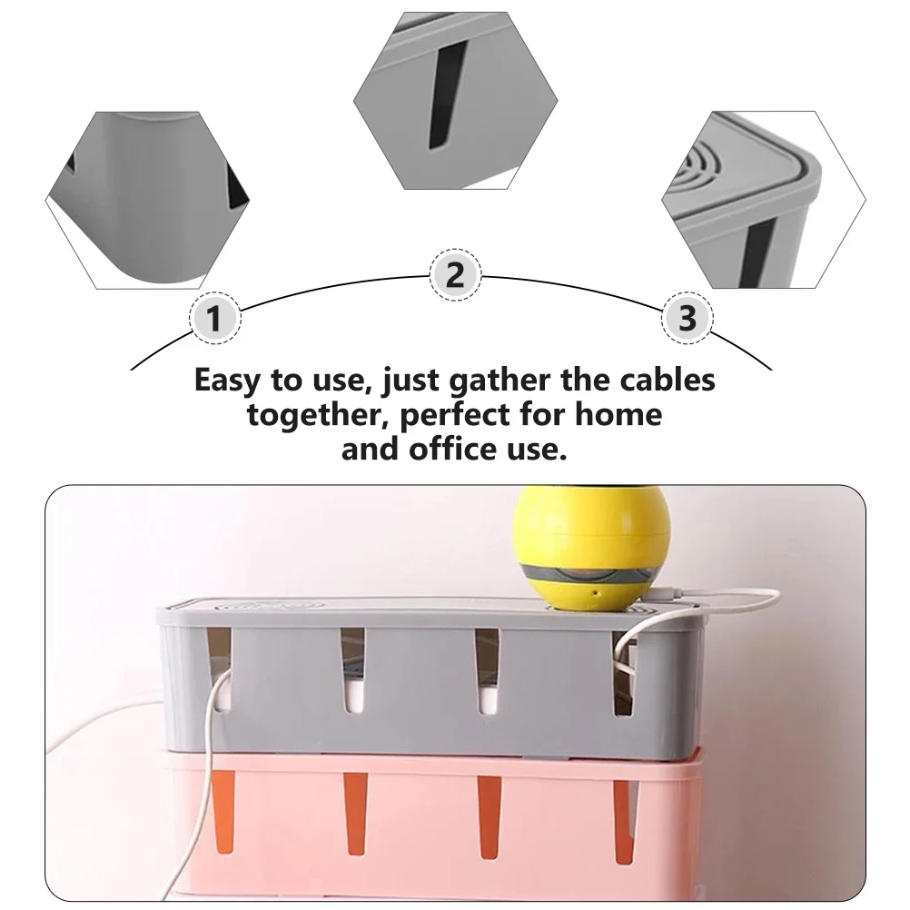 

1pc Cable Organizer Grey Dustproof Plug Receiving Box For Home Office Power Outlet Storage Case Wiring Board Holder Data Cable