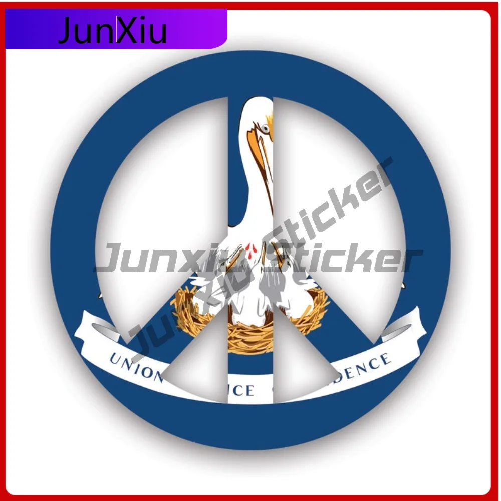 

Louisiana Flag Peace Sun Resistant Fade Resistant Classic For Rear Windshield Motorcycle Helmet Removable Easy Apply Decal