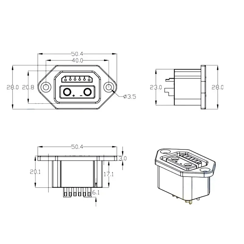 2+6 Electric Vehicle Charging Port Cable Scooter 8Pin Battery Connector Wire Socket IP67 30-50A E-bike Male Female Plug Socket