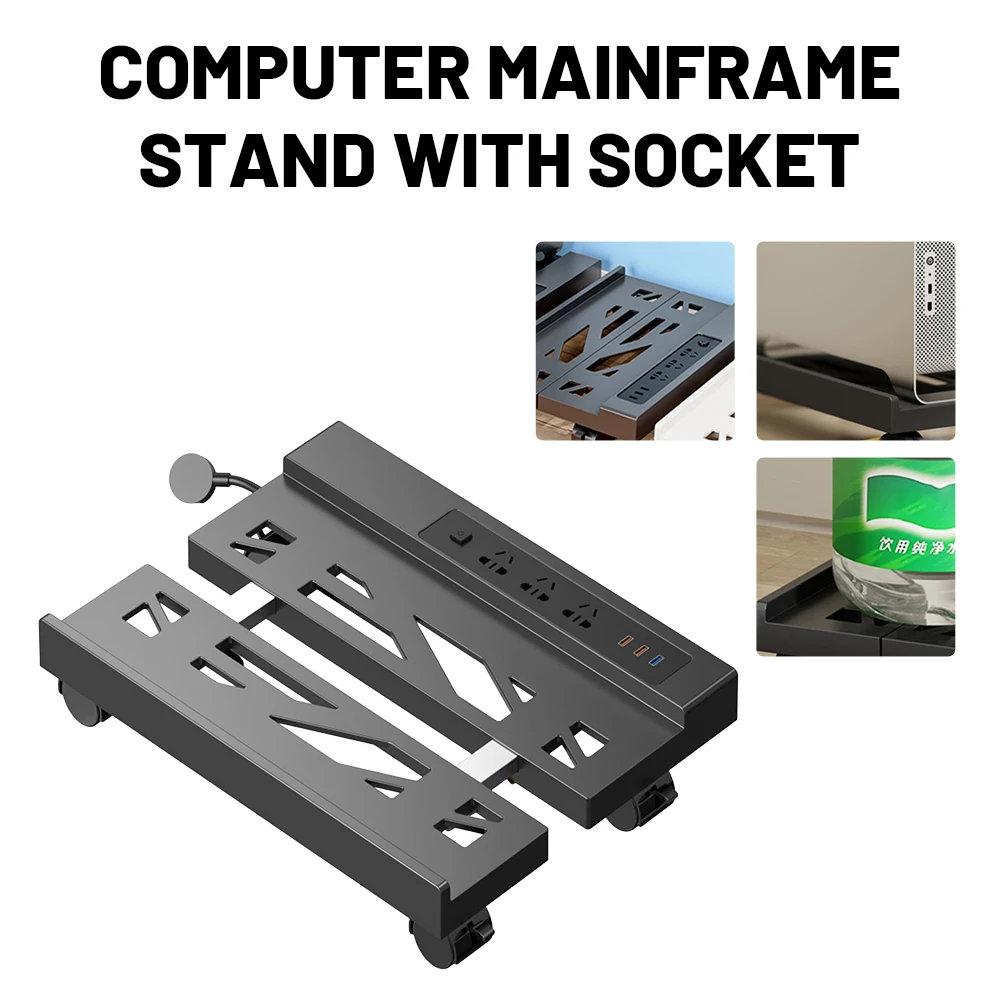 

Desktop computer mainframe stand Computer Tower Stand Adjustable Mobile CPU Stand CPU Holder PC Tower Stand with Rolling Caster