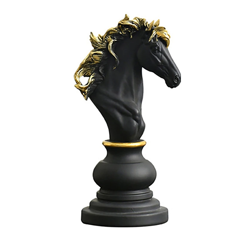 

Ретро Международная фигурка шахматных фигурок AT35 из смолы для интерьера, скульптура короля рыцаря для художественных украшений, украшение для дома