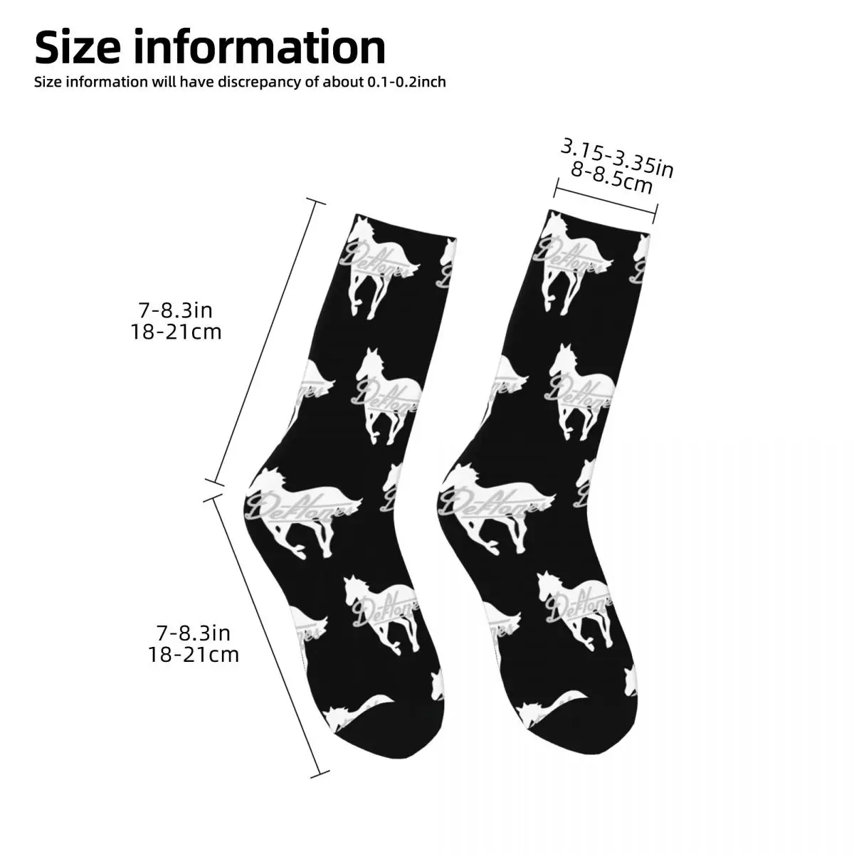 Deftones Heavy Metal Band Tour Socks Super Soft Happy White Running Horse Pony Socks Novelty Merch Middle TubeSocks Amazing Gift