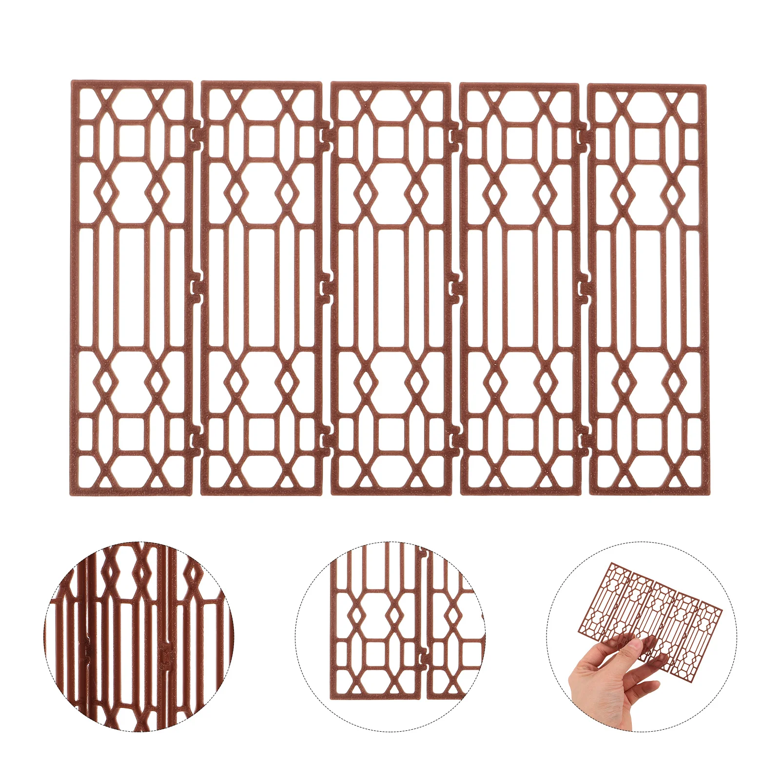 

Mini Chinese Folding Screen 5.15x3.34 Miniature Room Divider Desktop Decorative Screen Vintage Oriental Style Dollhouse