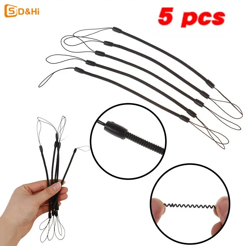 5pcs Stylus Spring Secure Cord Mobile Phone Lanyard Plastic Spring Cords Phone Strap Keycord Spring Rope Lanyard Hang String