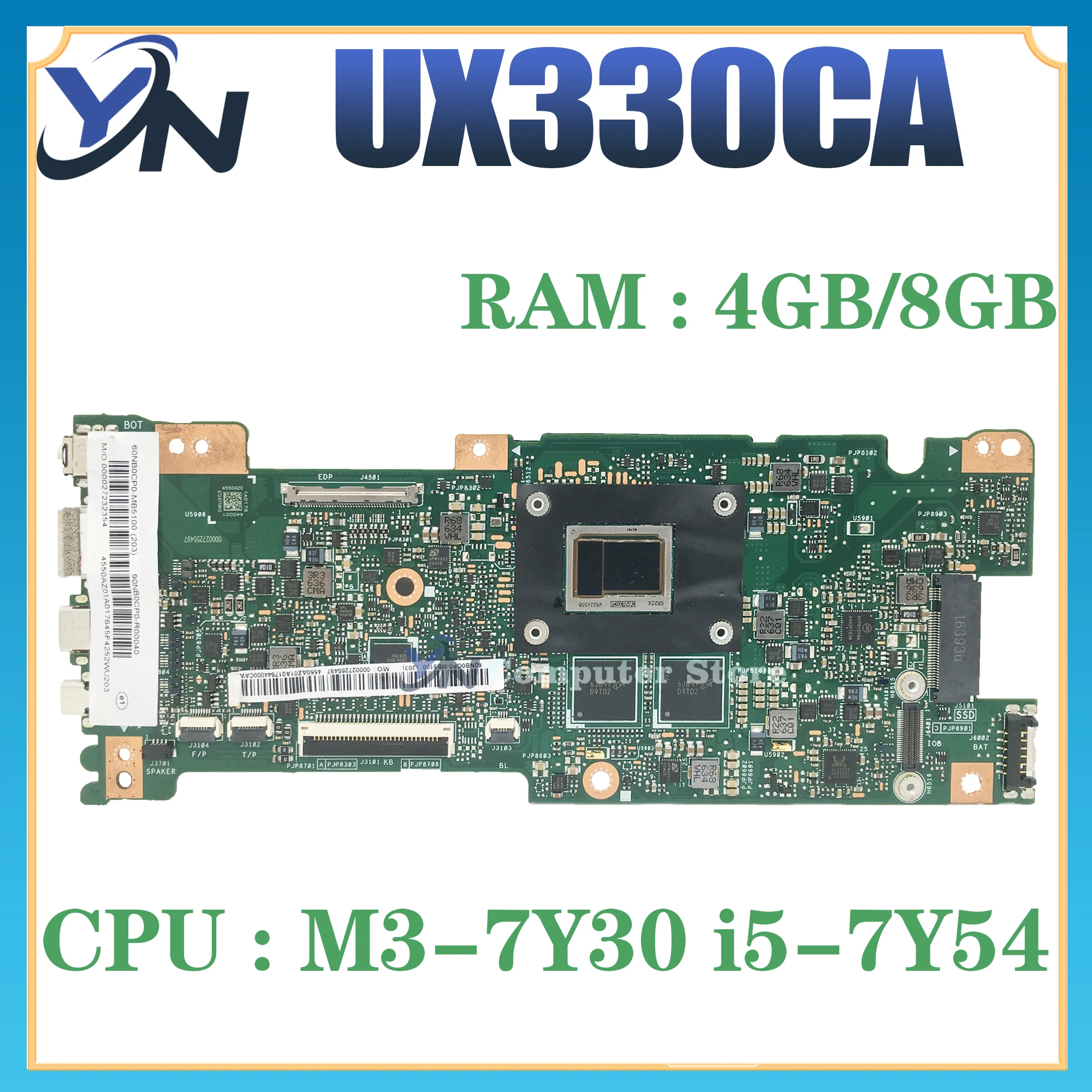 

UX330CA Mainboard For ASUS U330C UX330 UX330C UX330CAK Laptop Motherboard With M3-7Y30 I5-7Y54 8GB/4GB-RAM MAIN BOARD