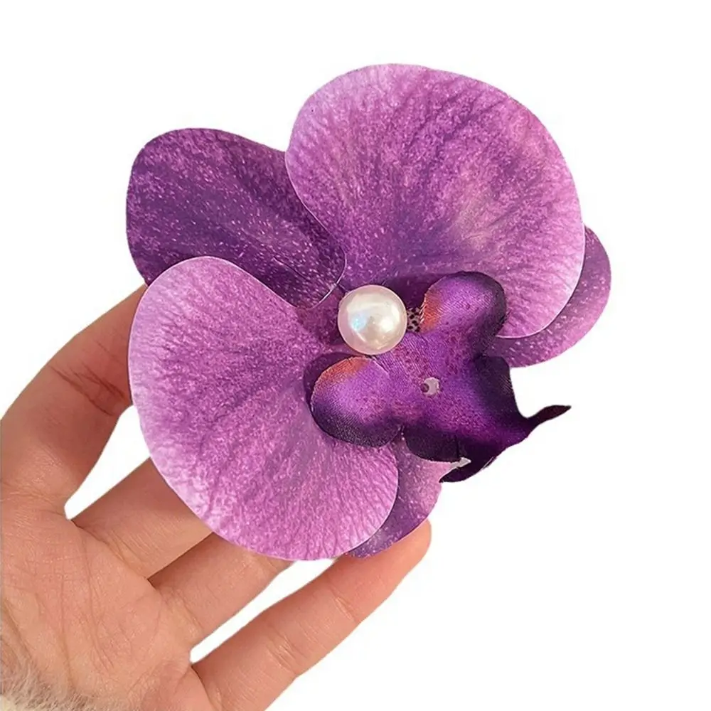 1Pcs Phalaenopsis Pearl Hair Clip Orchid Butterfly Hair Clip Hair Accessories Duckbill Clip Bow Flower Hair Clips