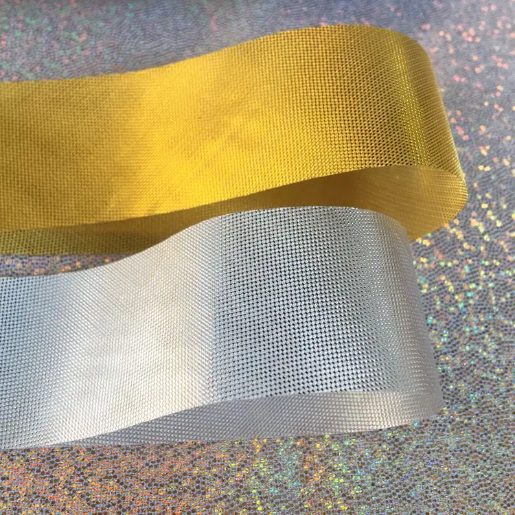 Metallisches Schrägband, 3 cm, 120 Meter, Gold, Silber, Polyester, Saumbindeband für Patchwork, DIY, Bastelzubehör, Nähen – Detail 3