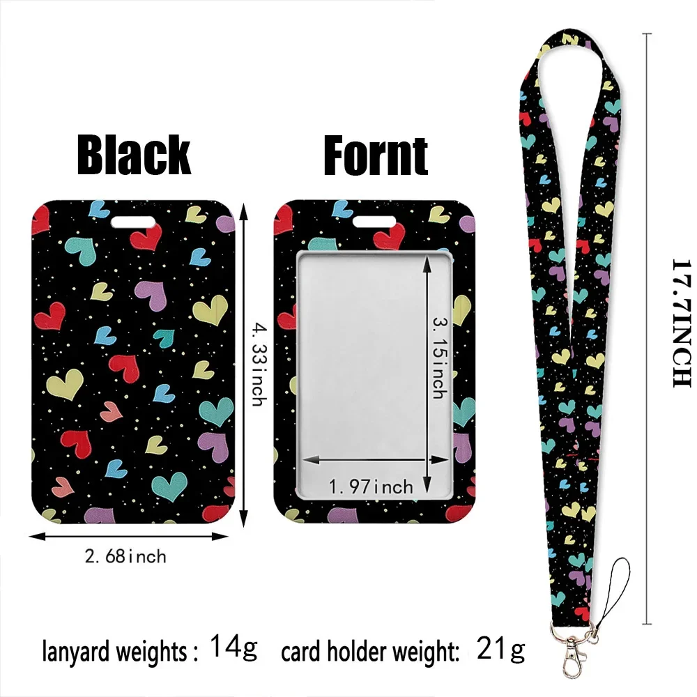 Love Marble Pattern Keychain Holder with Lanyard