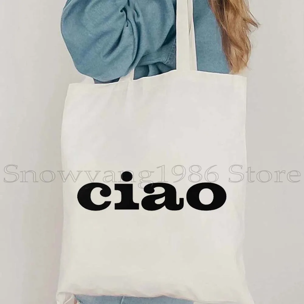 تشياو بيلا بولونيا إيطاليا السفر الفن سينك تيرا فلورنسا إيطاليا الهدايا حقيبة يد نسائية الكتف المتسوق قماش حمل حقيبة #1