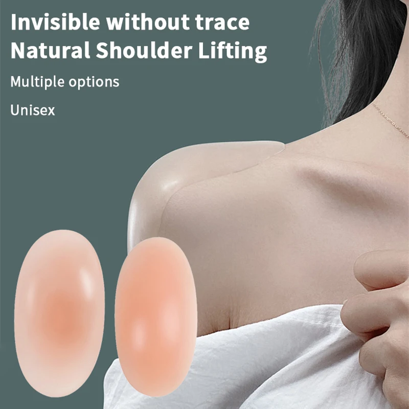

Unisex Soft Silicone Shoulder Pads - Invisible, Detachable & Reusable (Instant Right-Angle Shoulder Transformation)