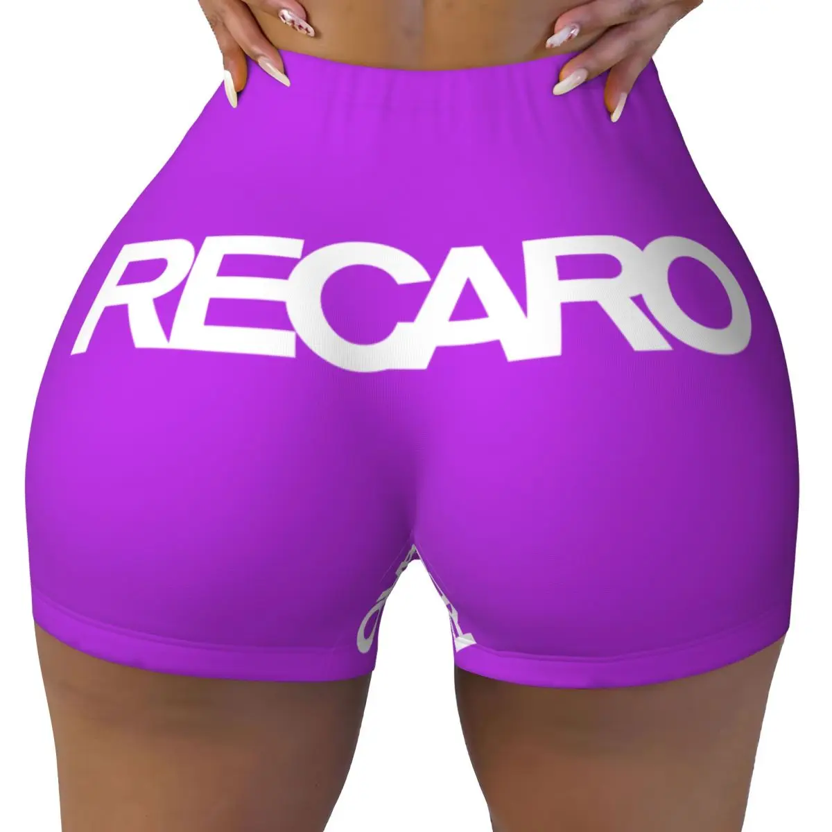 Custom Women Recaros Logo Workout Yoga Shorts Athletic Gym Volleyball Biker Shorts