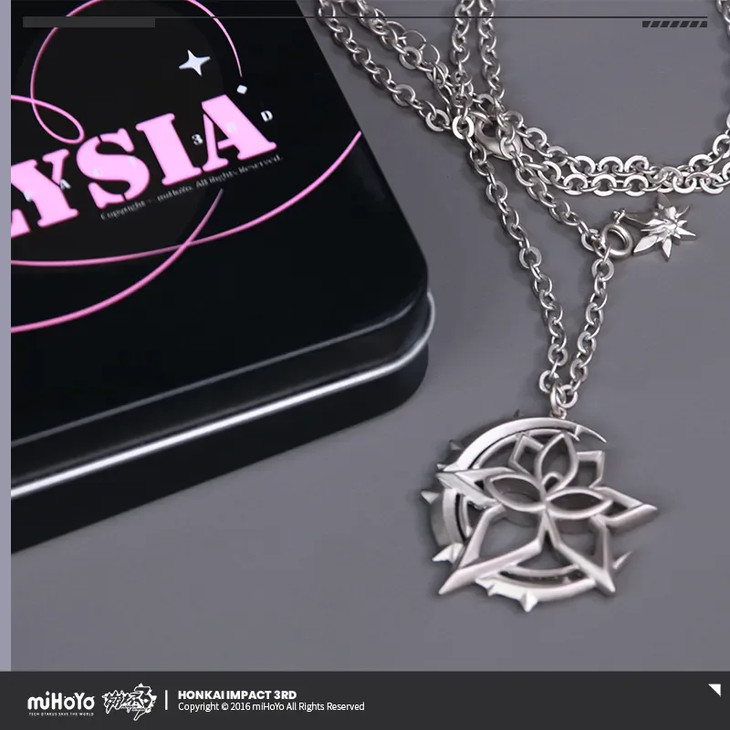Official miHoYo Elysia Metal Necklace Honkai Impact 3 Genuine Theme Herrscher of Human: Ego Elysia Role Theme Cosplay Xmas Gifts - Image 2