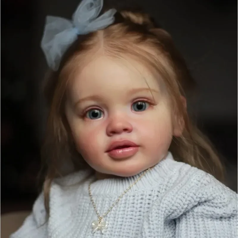 66CM Pippa Reborn Baby Doll with Rooted Hair  Soft Touch Cotton Body Handmade Collectible Art Doll