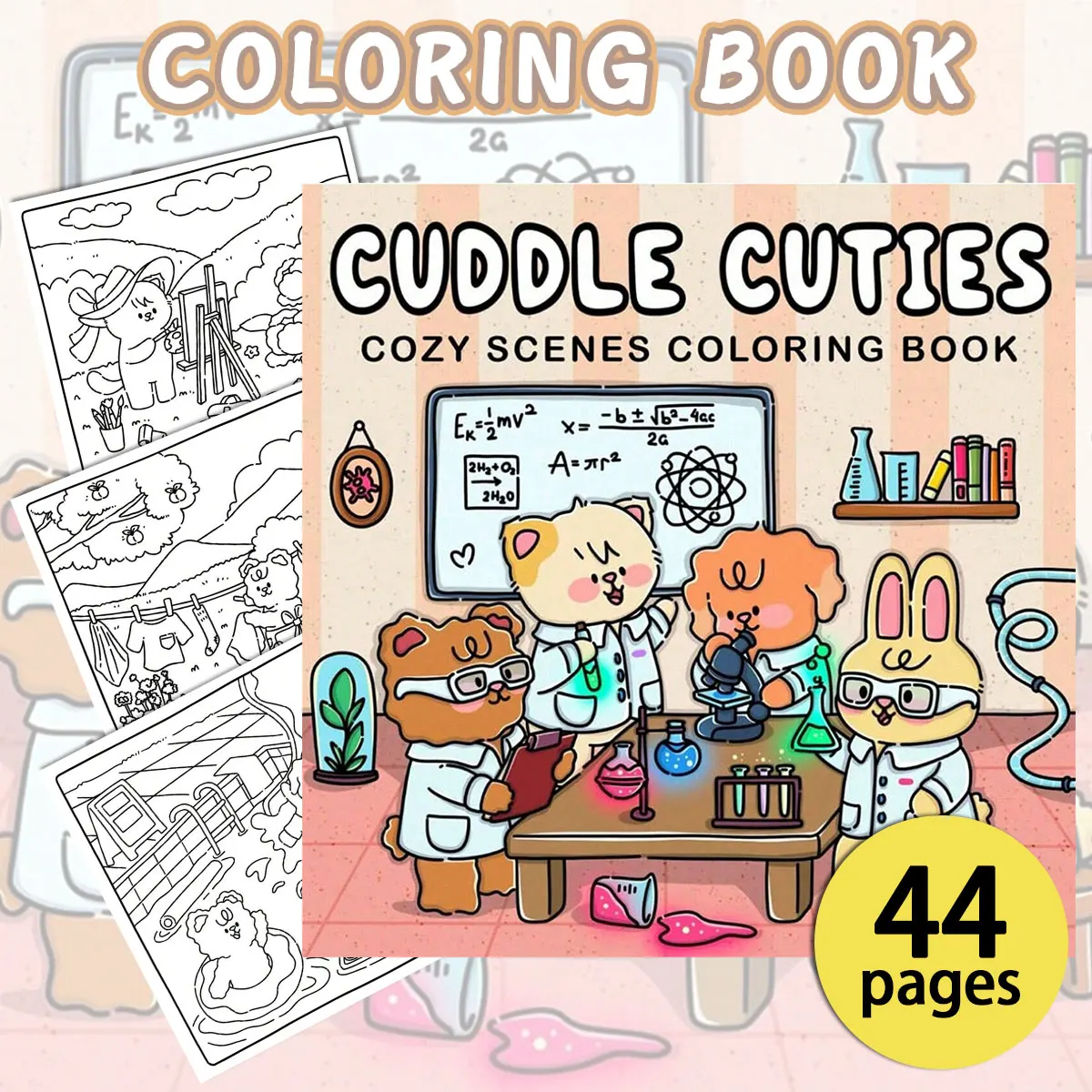 كتب التلوين Cuddle Cuties، مشاهد رائعة، تلوين سهل، لوالد المنزل - DIY الطفل، الاسترخاء، التفريغ، تعزيز الإبداع
