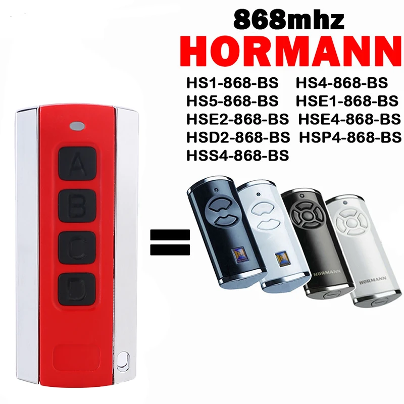 

HORMANN Remote Control HSE4 HSE2 HSE1 HSS4 HSP4 HSD2 HS1 HS4 HS5 868 BS Garage Door Opener 868MHz Gate Remote Control Keychain