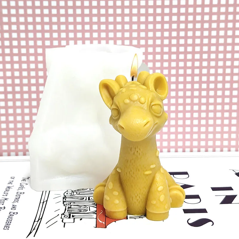 Niedliche sitzende Giraffen-Kerzenform aus Silikon – DIY handgemachte Aromatherapie-Wachsform, heilendes Tier-Deko-Kunsthandwerk-Werkzeug