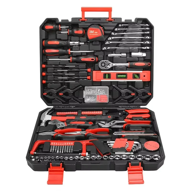 

Multifunctional Customizable OEM 158pcs Carbon Steel Manual Household Tool Set Storage Box for Hardware Woodworking Maintenance