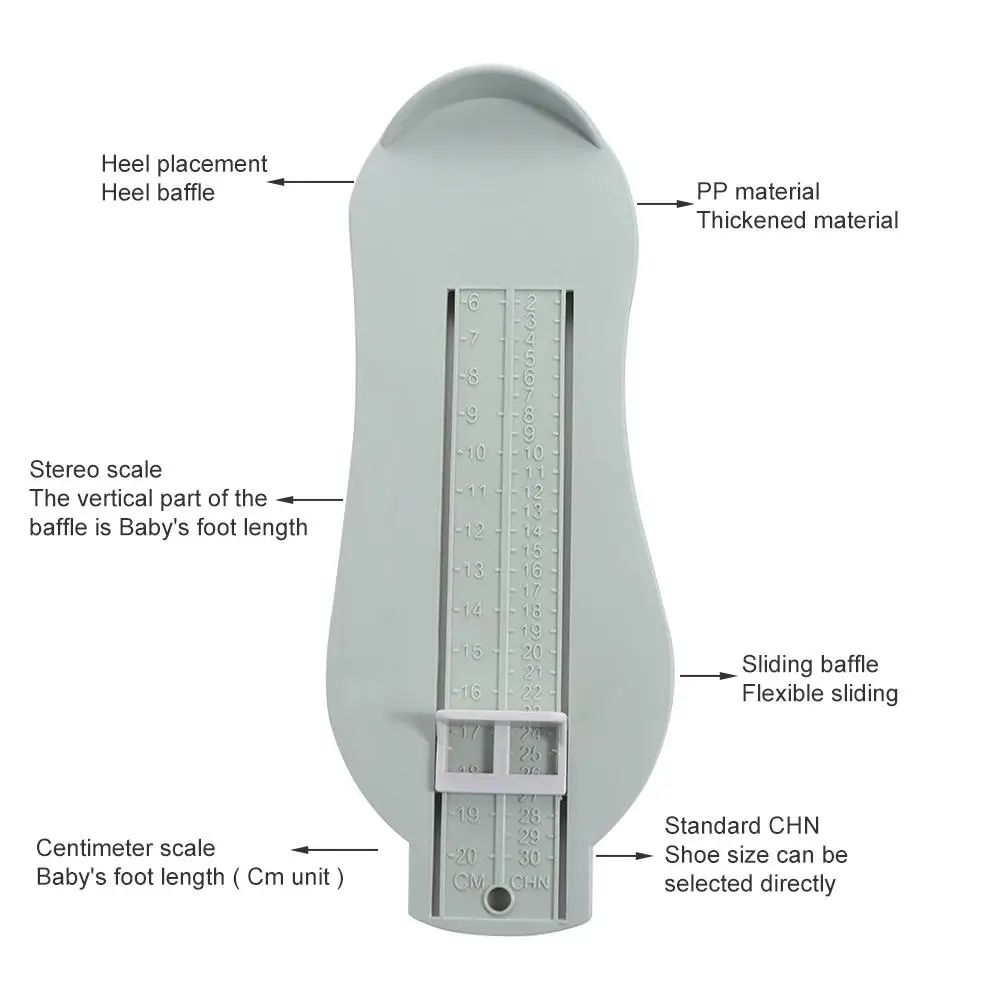 Simple Universal Plastic Practical Shoes Accessory Foot Measure Gauge Children Feet Ruler Measures Tool Shoes Size Measuring