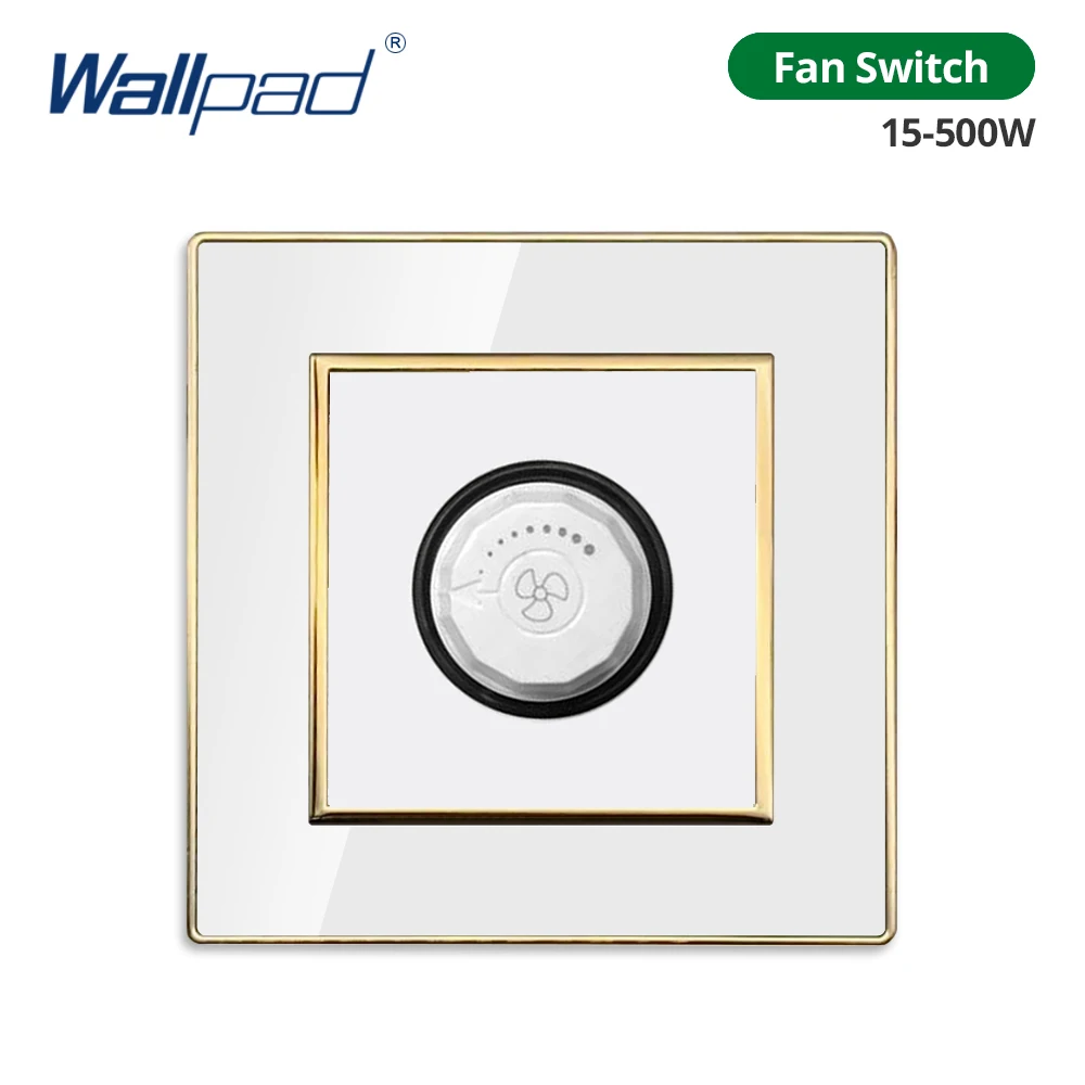 Wallpad Weißes Acryl-Panel mit goldenem Rand, 2-Wege-Wandlichtschalter mit LED-Anzeige, EU-Steckdose mit USB