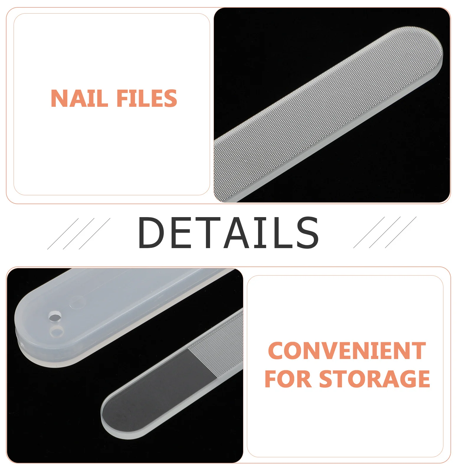 Juego de 4 limas de uñas de vidrio, 4 juegos, lima de lijado para manicura, herramienta de pedicura para pulido de uñas, cuidado de uñas, tampón de mano