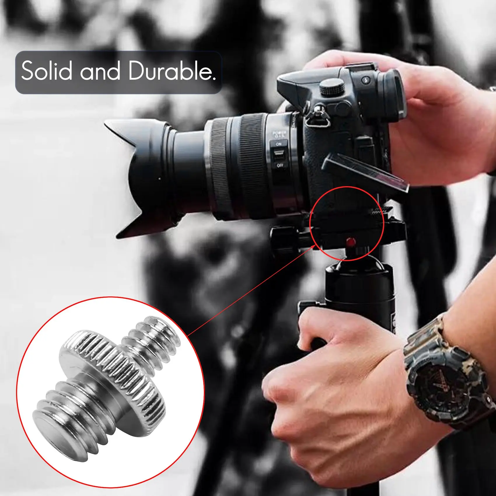 A55T 1/4 Inch And 3/8 Inch Camera Screw Adapter Converter Threaded Mount Set For Tripod Monopod Ballhead Light Stand Shoulder Ri