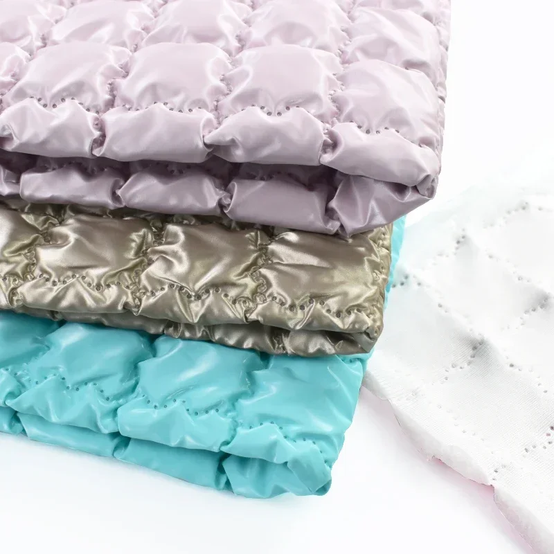 

45/90*130cm Cotton Embossed Grid Thick Fabric Bag Luggage PU Waterproof Cloth Clothes Fabrics for Sewing DIY Garment Material