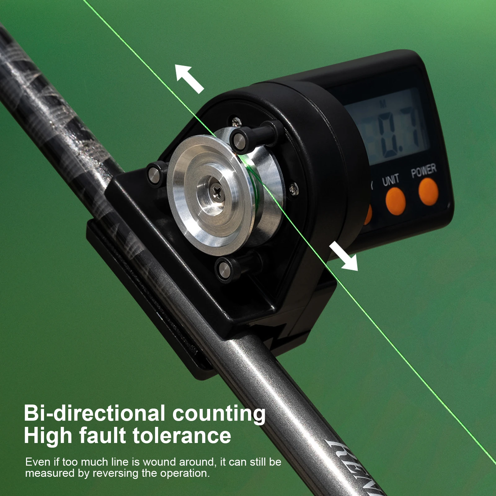 Electronic Line Counter Roller Type Dual Direction 999.9m Range Alloy Wheel 5-17mm Clamp Unit Switch
