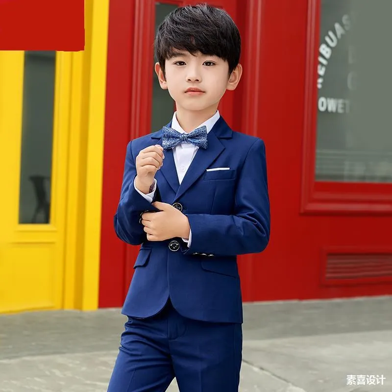 

Flower Boys Wedding Party Performance Costume Graduation Dress Kids White Baptism Formal Dress Suit Blazer + Pants 2Pcs Outfit