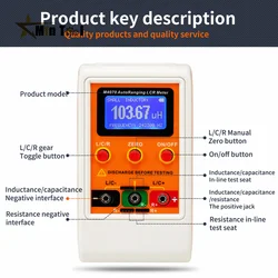 デジタルlcr温度計,電気技師のためのオレンジ色のコンポーネント静電容量テスター,LCDディスプレイ,USB充電,100.00mf m4070