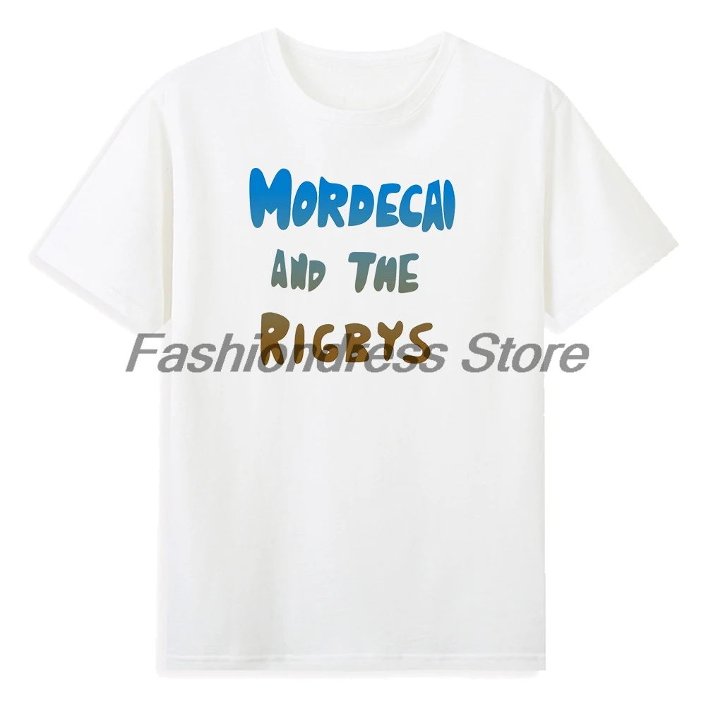 Mordecai and the Rigbys T-shirt Unisex Crewneck Short Sleeve Cotton Tee Women Men Streetwear Funny Tops