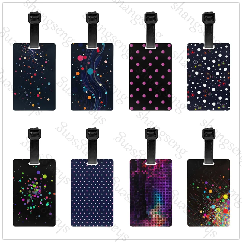 

1pcs Security Luggage Tag PVC Suitcase Label Business Card Holder/Travel Document Label Colored dots