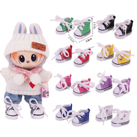 3.8 Cm Doll Shoes High top lace up Sneakers Canvas For 17cm labubu Doll Keychain Doll Accessories Girl`s Toy Children Gift