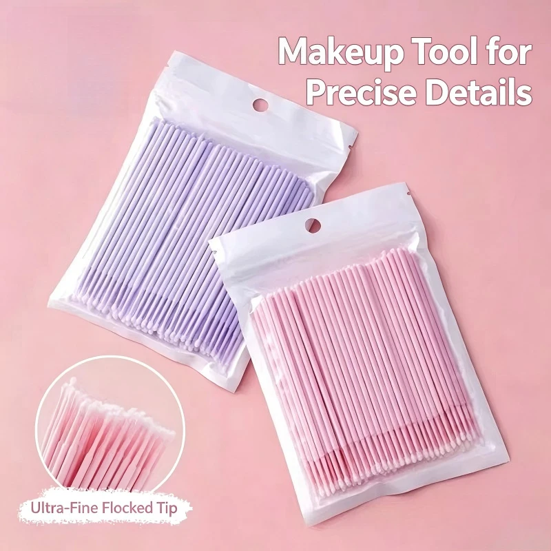 Nano Cotton Swab Makeup Change Eyeliner Wiping Makeup Removing Ultra-fine Pointed Cotton Swab Eyelash Embroidery Cleaning