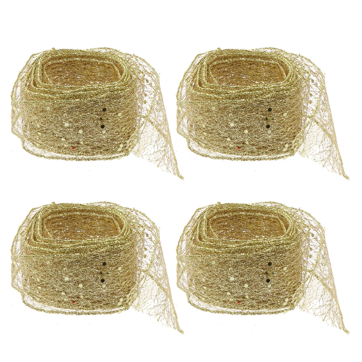 

4pcs 2M Christmas Ribbon Premium High Density Craft Ribbons For Gift Box Diy Decoration Golden Red Green Party Accessory