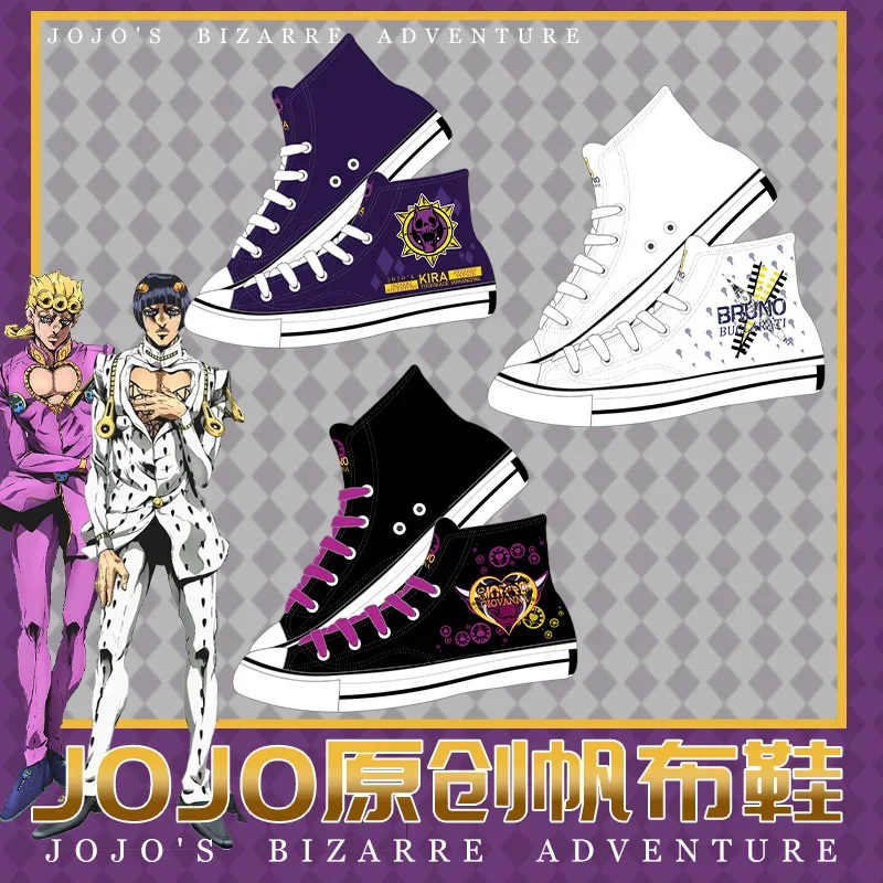 

Anime JoJo's Bizarre Adventure Cosplay Shoes Day Giovanna Bruno Bucciarati Kira Yoshikage Sneaker High Top Casual Canvas Shoe