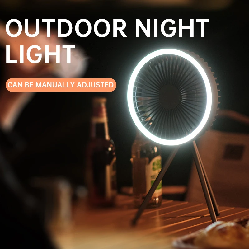 Camping Fan Hanging Dual-use Outdoor Fan Light USD Travel Tent Portable Small Ceiling Fan Cool Camping Equipment