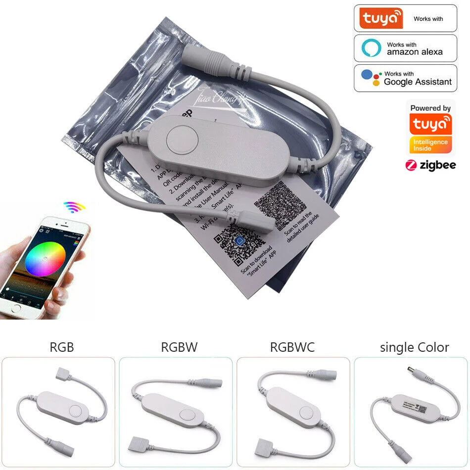Zigbee Tuya DC5V -24V 5050 RGB/RGBW/RGBCCT/CCT/Dimmer Smart LED Strip Controller APP/Controllo vocale per Echo Plus/SmartThings