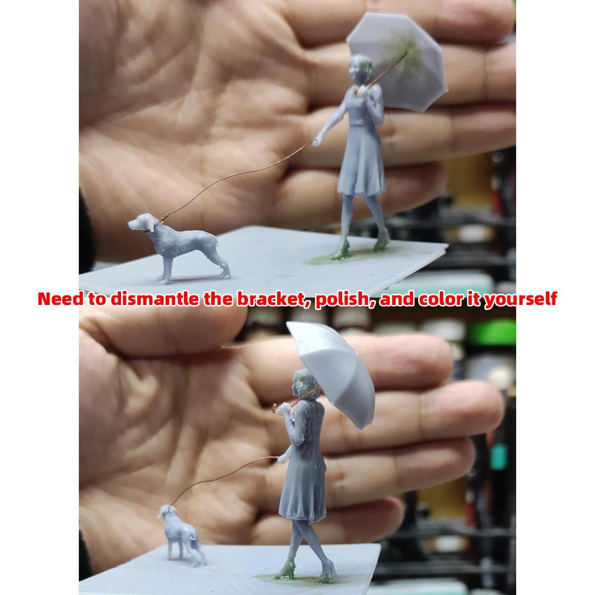 Maßstabsgetreue Miniatur-Modellbausätze Figuren Diorama Moderne Urbane Zivilisten-Frauen Fahrrad-Set 1/35 1/43 1/48 1/64 1/72 1/87 HO – Detail 1