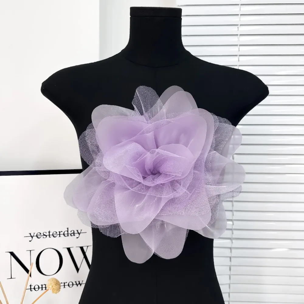 

Fashion 26cm Chiffon Chest Flower Accessories Wedding Party Dance Dress Brooch Flower DIY Accessories
