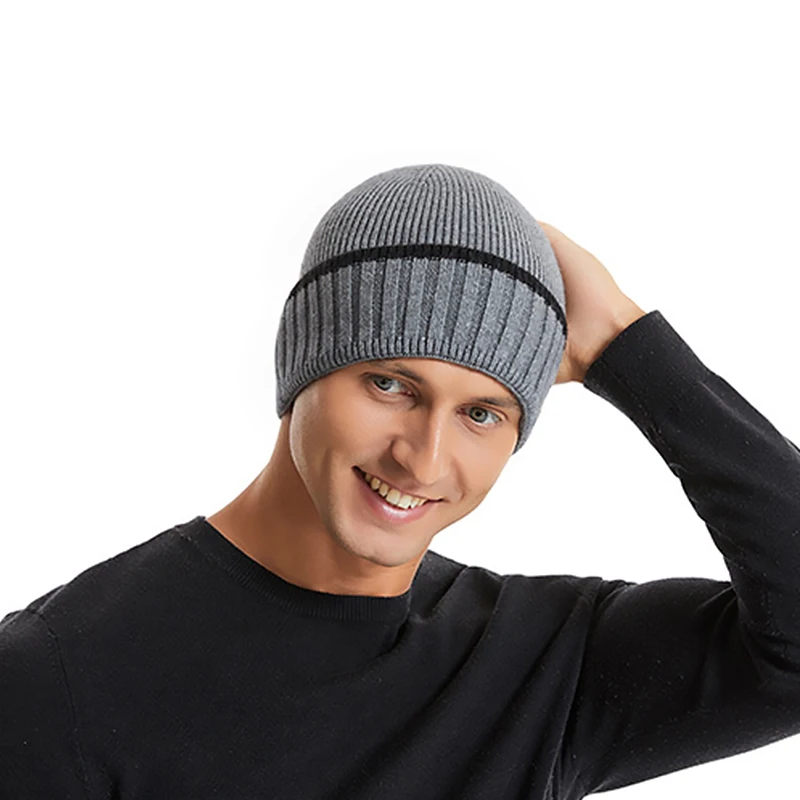 Berretti lavorati a maglia unisex Cappello addensato Autunno Inverno Cappello caldo Berretti anca Skullcap per donna Uomo Protezione antivento per ciclismo all'aperto