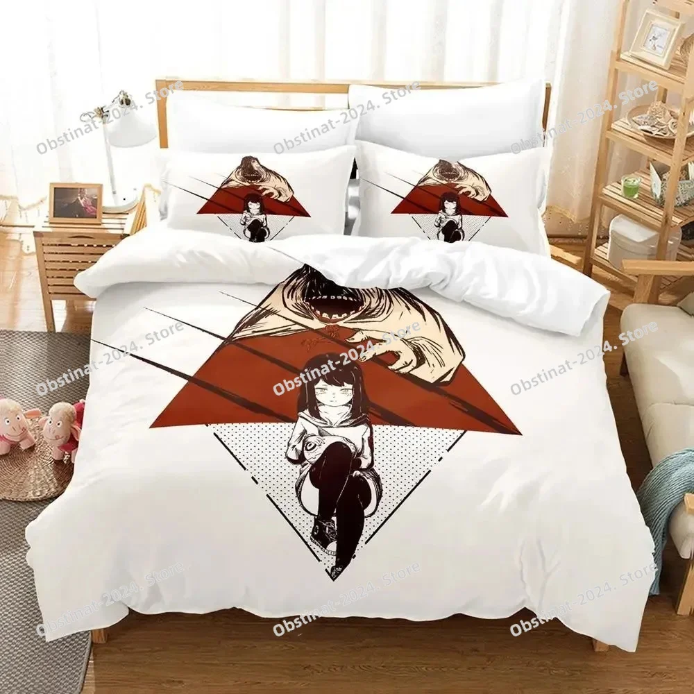 Anime Mieruko-chan The Girl Who Can See Them Bedding Set Boys Girls Twin Queen Size Duvet Cover Pillowcase Bed Kids Adult
