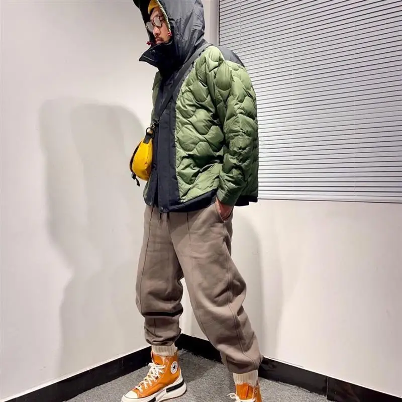 

Pioneer Series Japanese Sle Spliced down Jaet Men's Long Coat White Du Feather Fill Spring Season China Made Baseball C...
