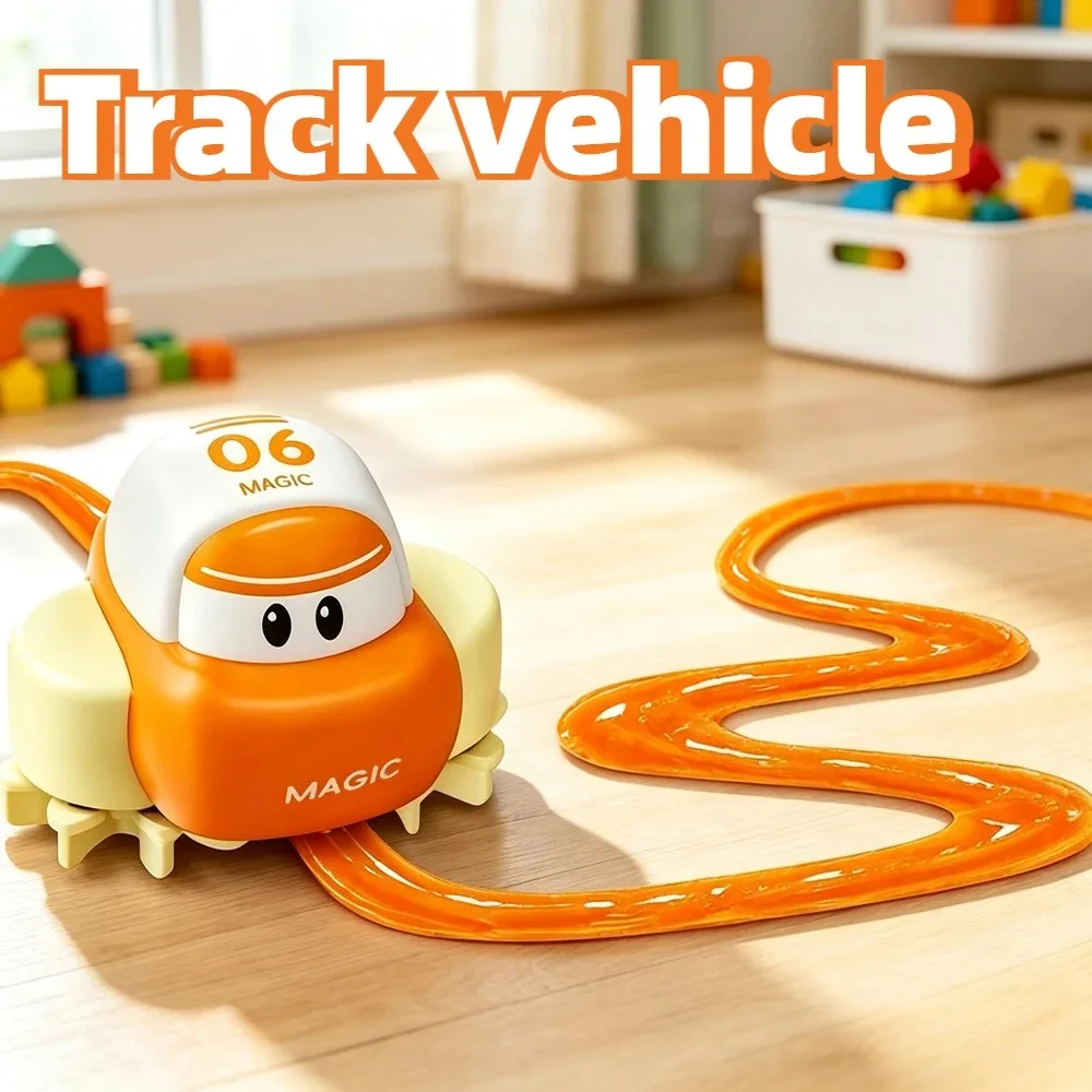 Educational DIY Crystal Clay Drawing Track Vehicle Toy Race Car Kit Imagination Training Play Toy Ideal Birthday Present