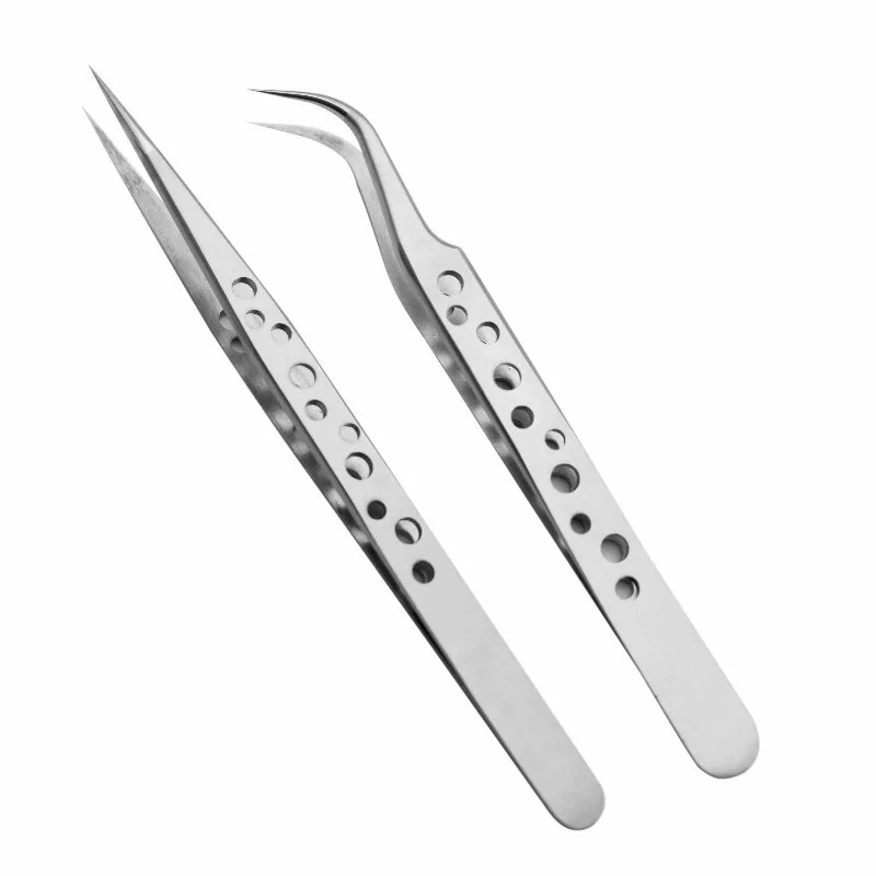 Electronics Industrial Tweezers Anti-static Curved Straight Tip Precision Stainless Forceps Phone Repair Hand Tools Sets