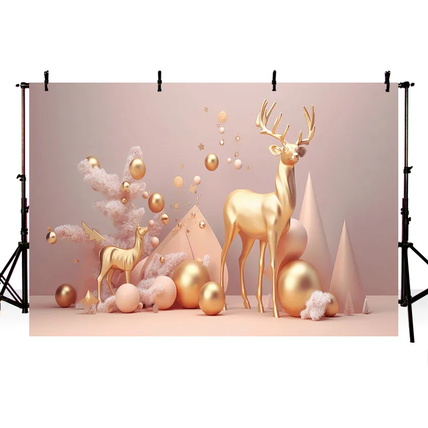 Mehofond Photography Background Christmas Winter Deer Merry Xmas Tree Gift Kids Family Holiday Party Decor Backdrop Photo Studio