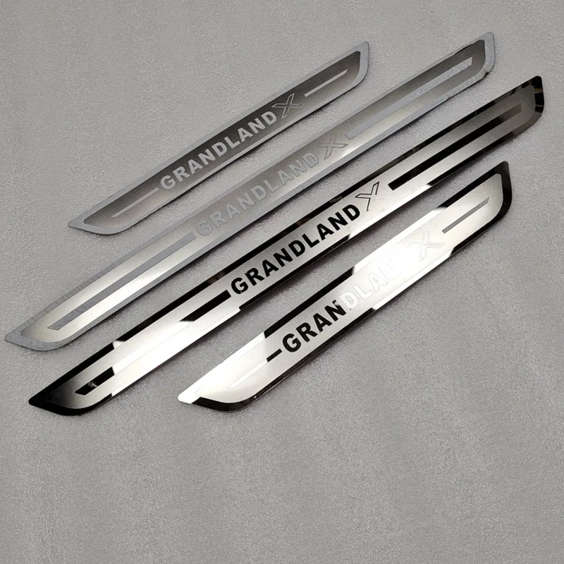 for Vauxhall Opel Grandland X Stainless Steel Door Sill Scuff Plate Guards Threshold Pedal Styling Trim Car Styling