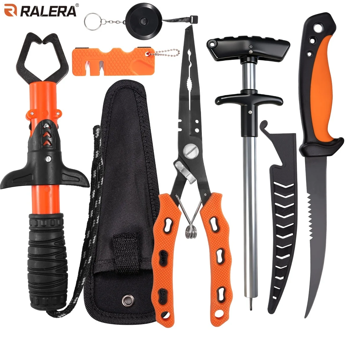 Multi Functional Fishing Pliers Fish Gripper Hook Remover Retractable Lanyard Set Lure Fishing, Kayaking Fishing and Ice Fishing