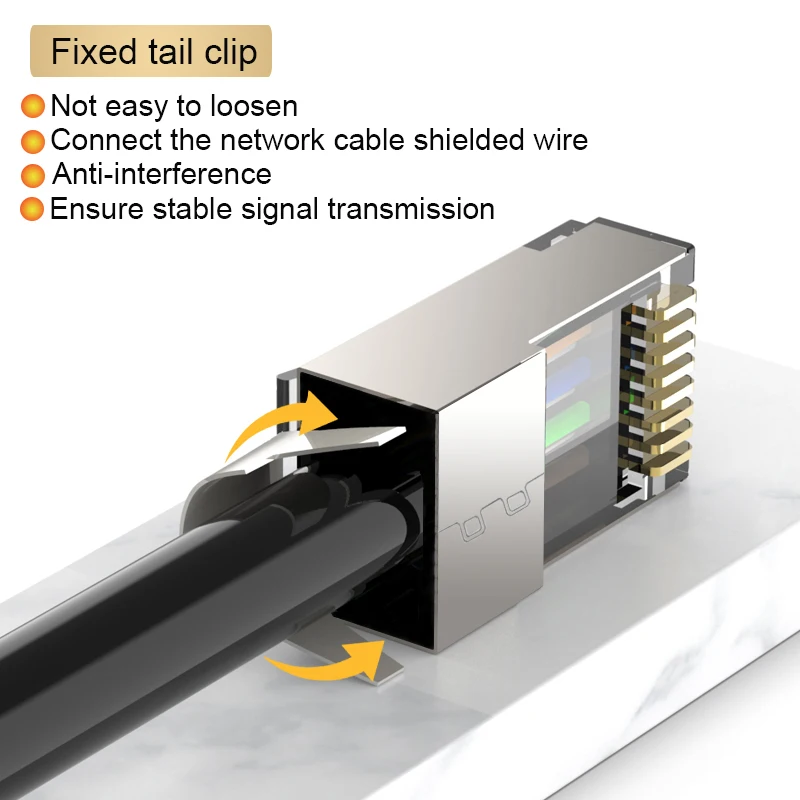 xintylink CAT8 CAT7 CAT6A rj45 connector 50U ethernet cable plug network SFTP FTP STP shielded jack pass through 1.5mm hole